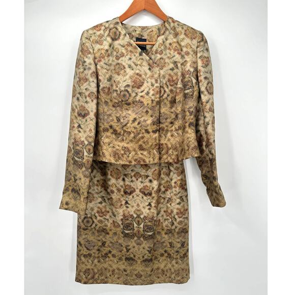 PAUW Gold Pattern Silk Blazer & Skirt Suit Set // 2 - Picture 1 of 16